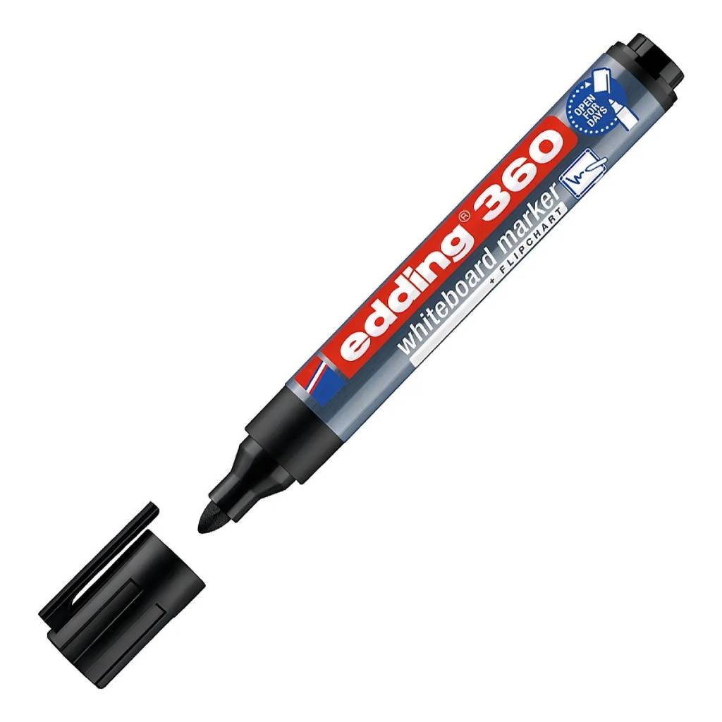 Marcador Edding 360 Pizarra Punta redonda 1,5-3,0mm Negro Recargable