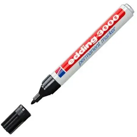 Marcador Edding 3000 Permanente Punta redonda 1,5-3,0mm Negro Recargable